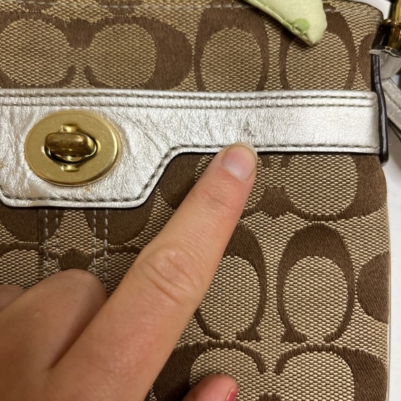 Coach Canvas Crossbody With Scarf & Silver Leather Detail - Picture 3 of 16